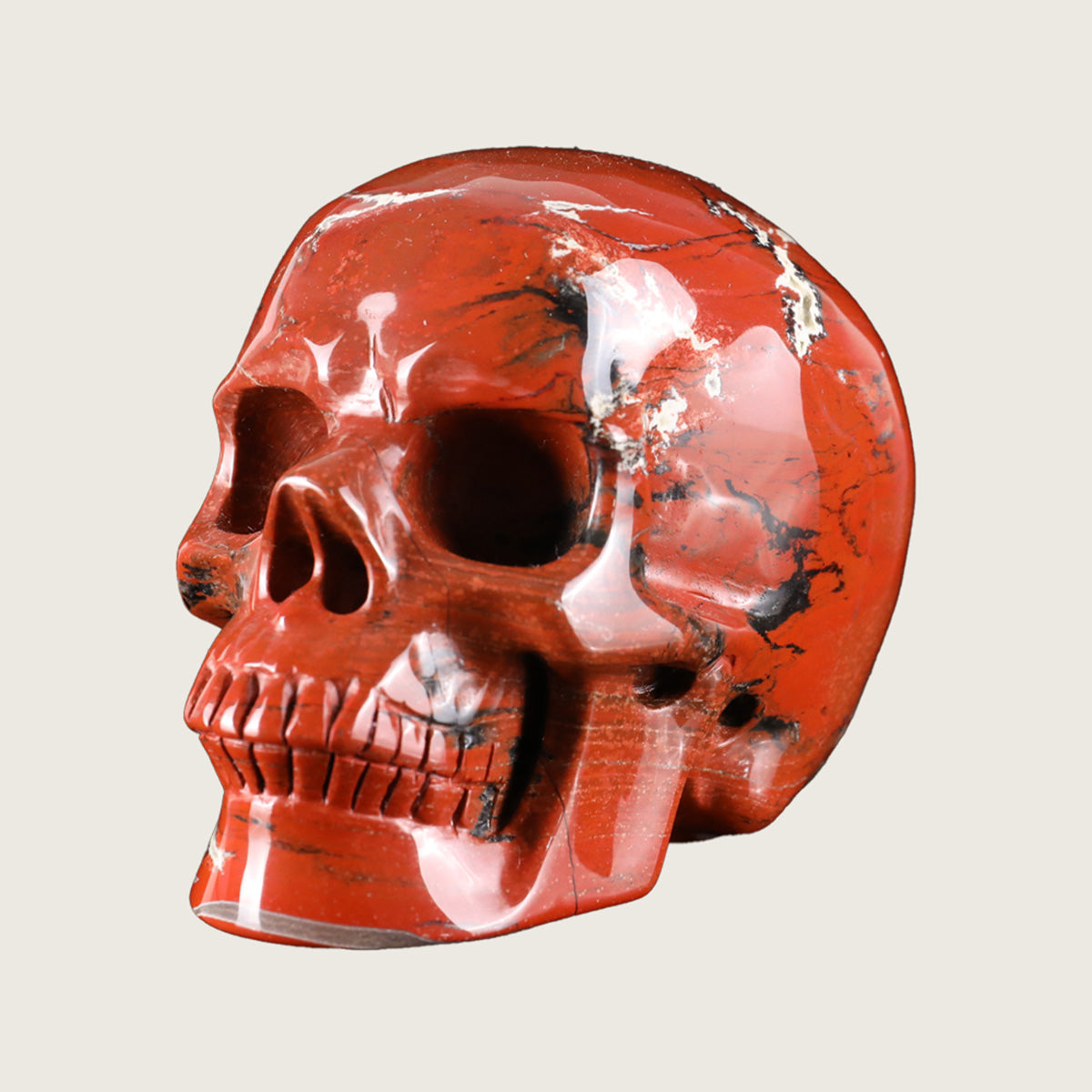 3.0" Red Jasper Crystal Skull Carving  #SKH30077