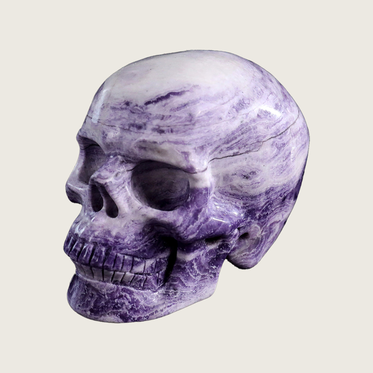 3.0" Purple Malachite Human Skull Carving  #SKH30008