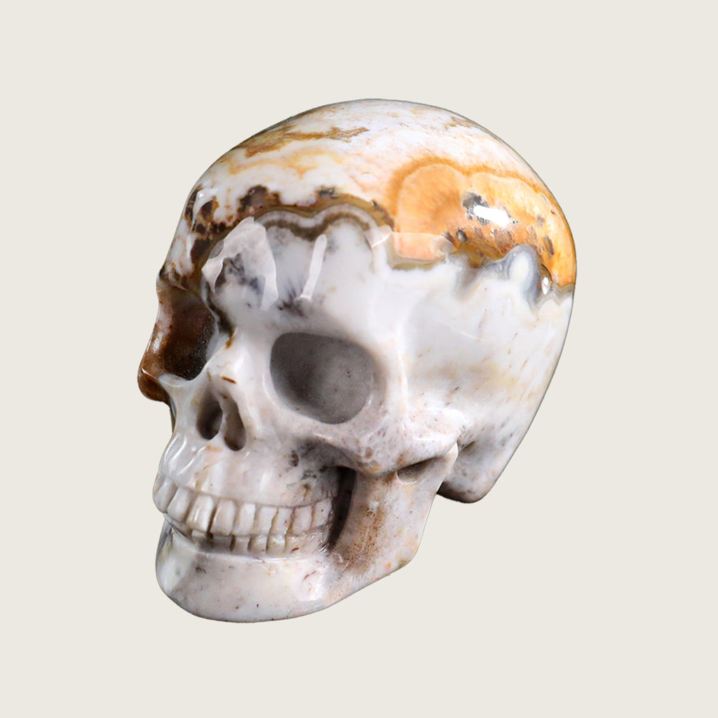 2.2" Red Lace Agate Crystal Skull Carving  #SKH22045