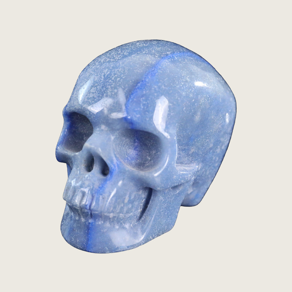 3.0" Blue Aventurine Crystal Skull Carving  #SKH30064