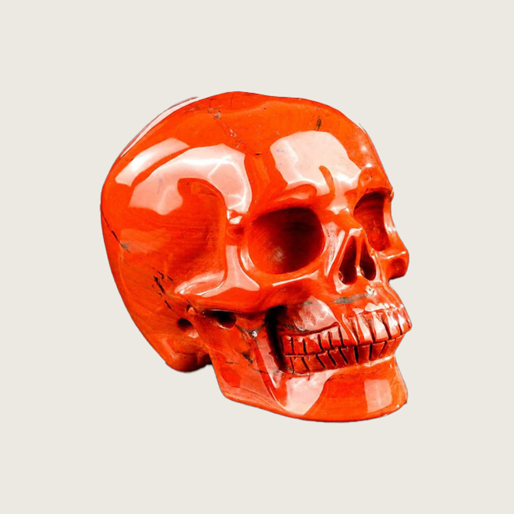 3.0" Red Jasper Crystal Skull Carving  #SKH30090