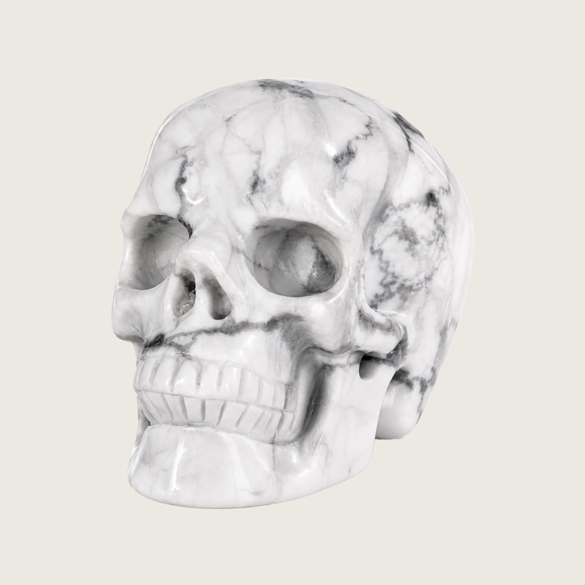 3.0" Howlite Crystal Skull Carving  #SKH30050
