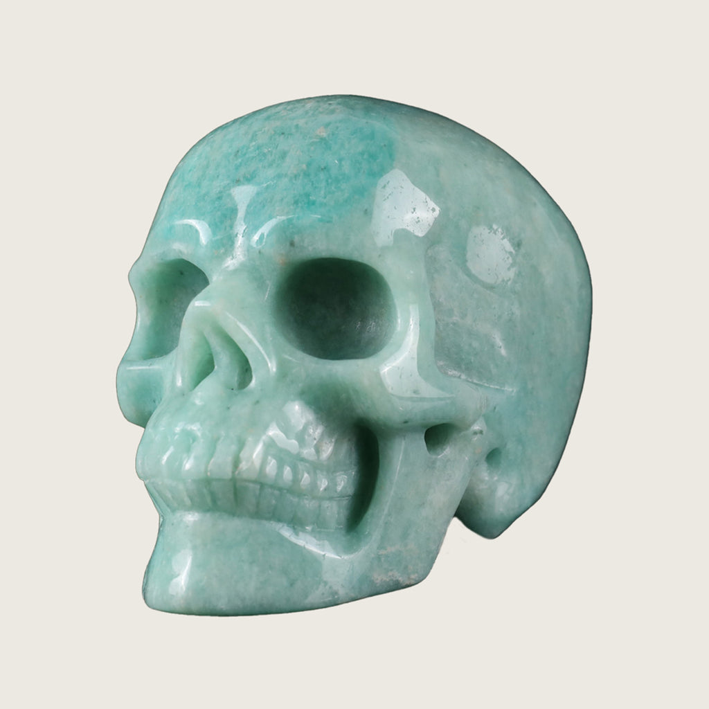 3.0" Amazonite Crystal Skull Carving  #SKH30073