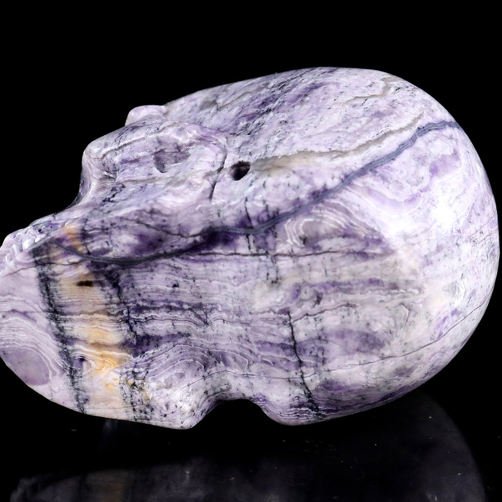 3.0" Purple Malachite Crystal Skull Carving  #SKH30100