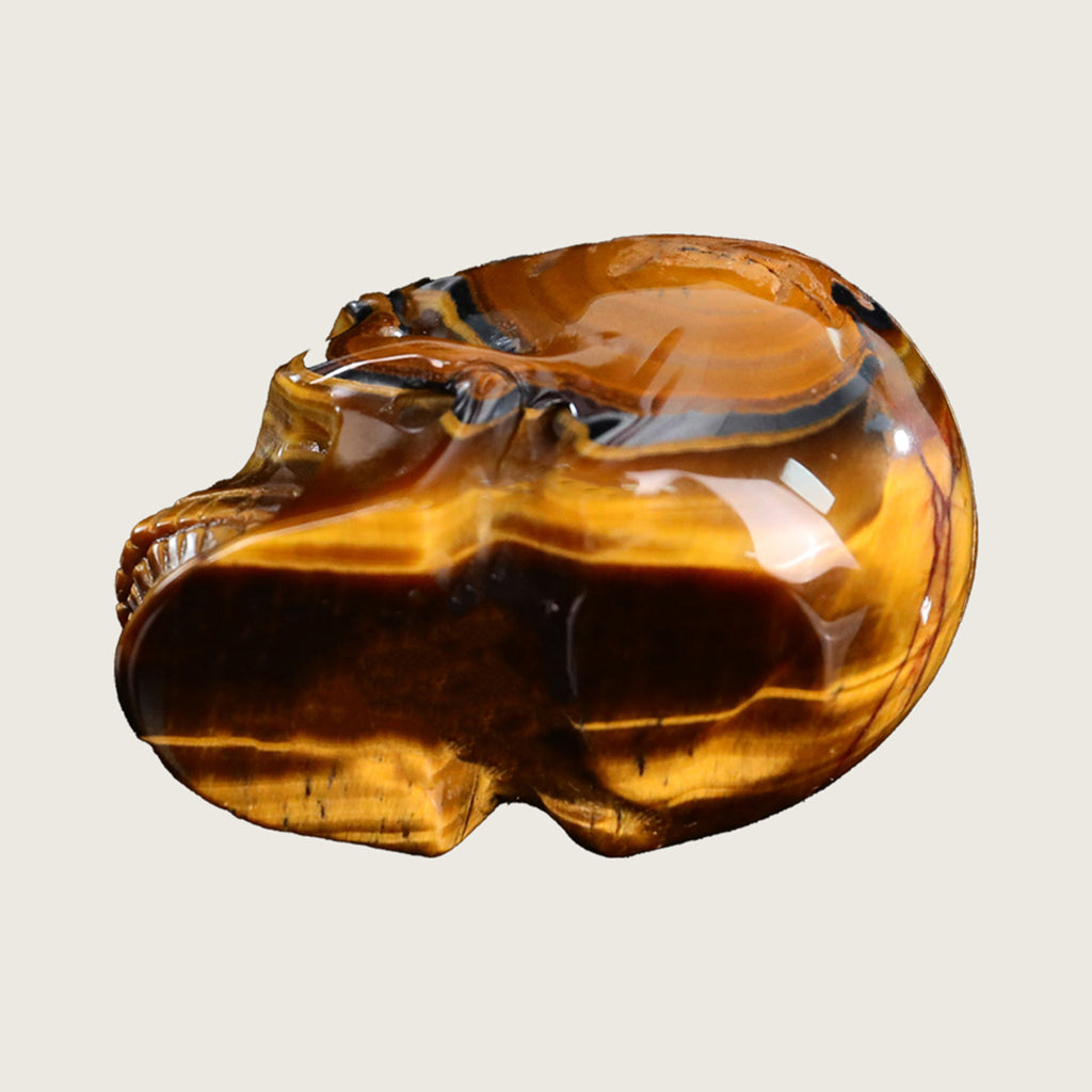 2.2" Tiger Eye Crystal Skull Carving  #SKH22039
