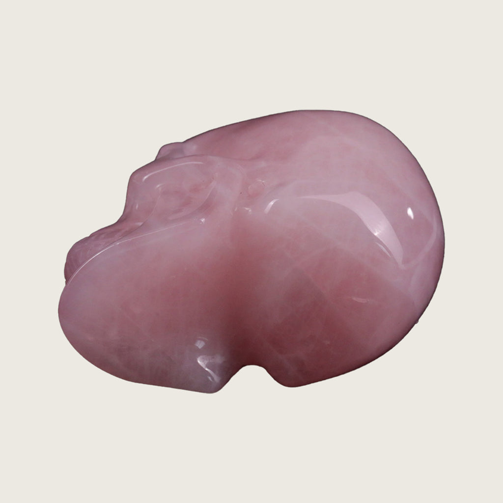 2.2" Rose Quartz Crystal Skull Carving  #SKH22026