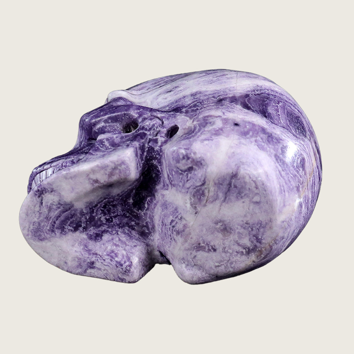 3.0" Purple Malachite Human Skull Carving  #SKH30008