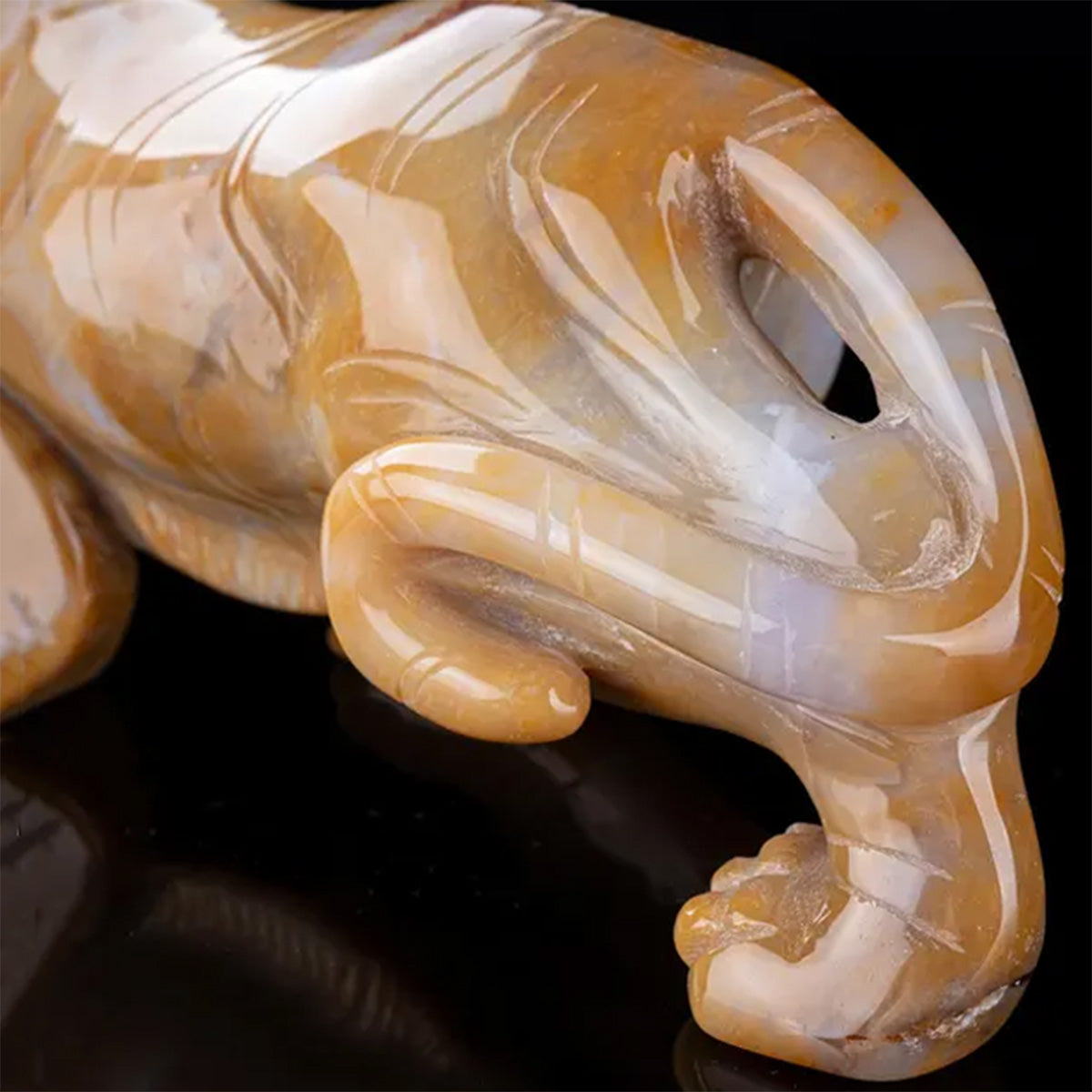 8.3" Yellow Chalcedony Roaring Tiger  #CTC0087