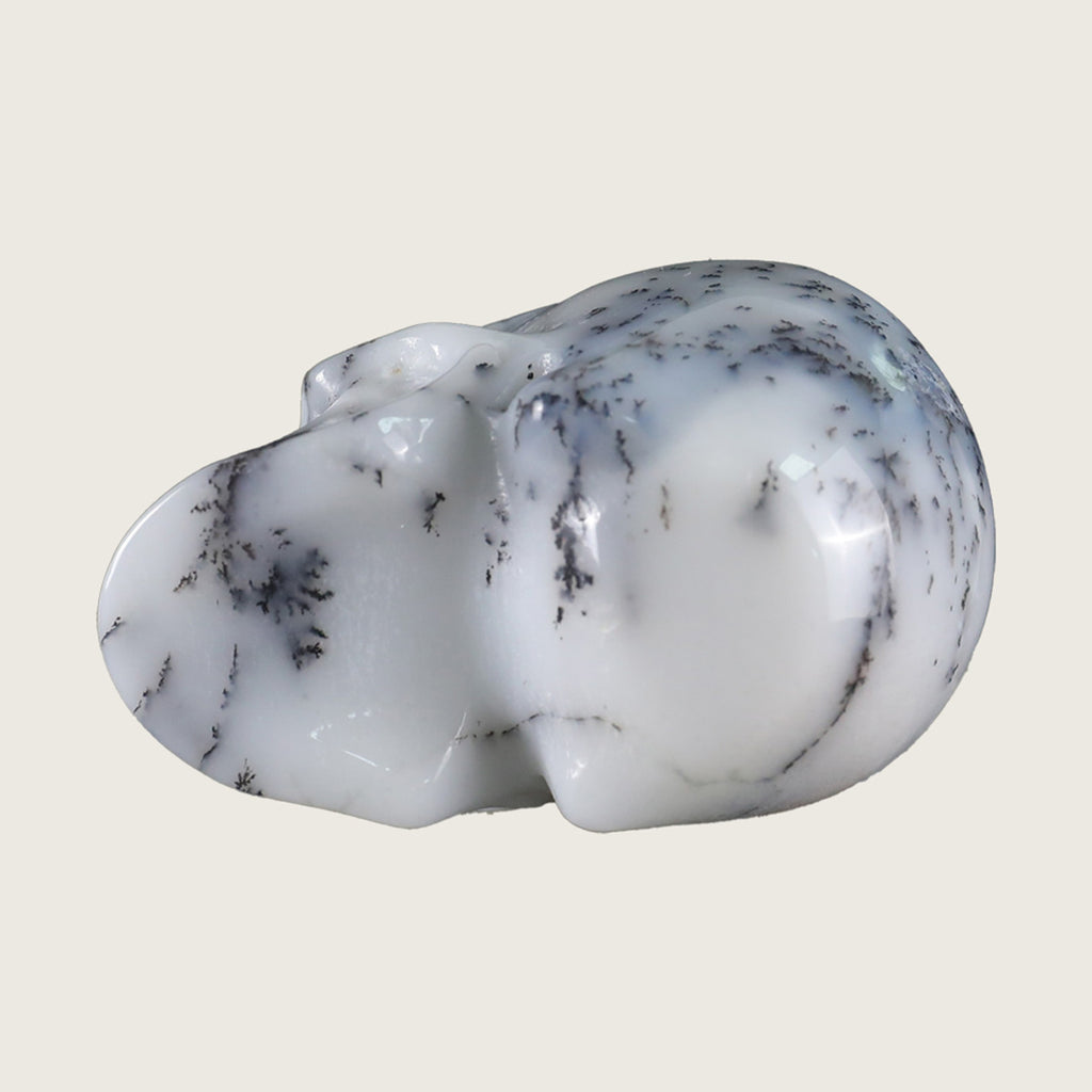 2.2" White Opal Crystal Skull Carving  #SKH22047