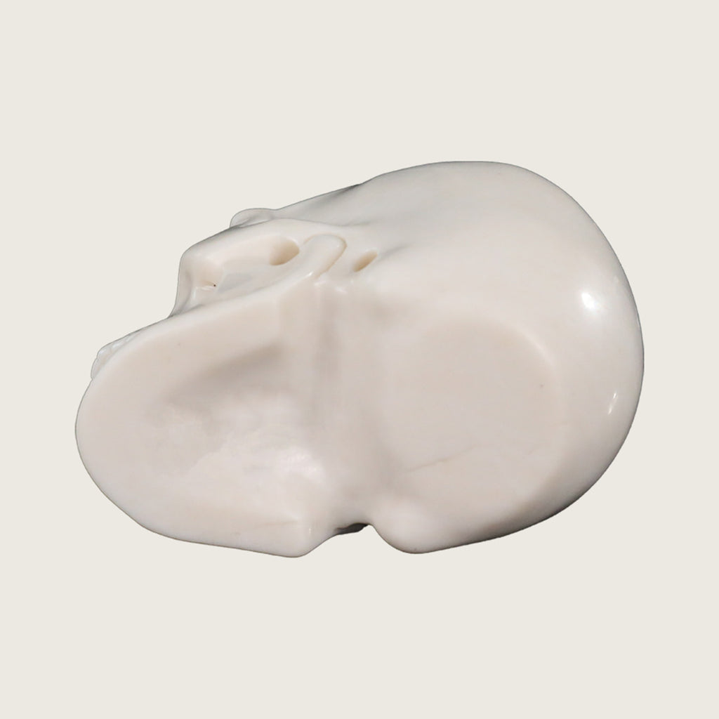 3.0" White Jade Crystal Skull Carving  #SKH30052