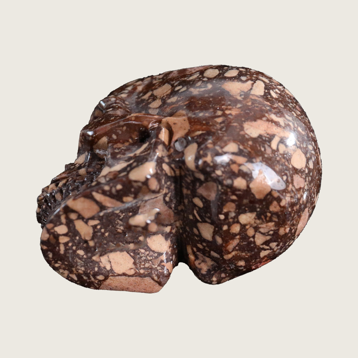 3.0" Coffee Stone Crystal Skull Carving  #SKH30058
