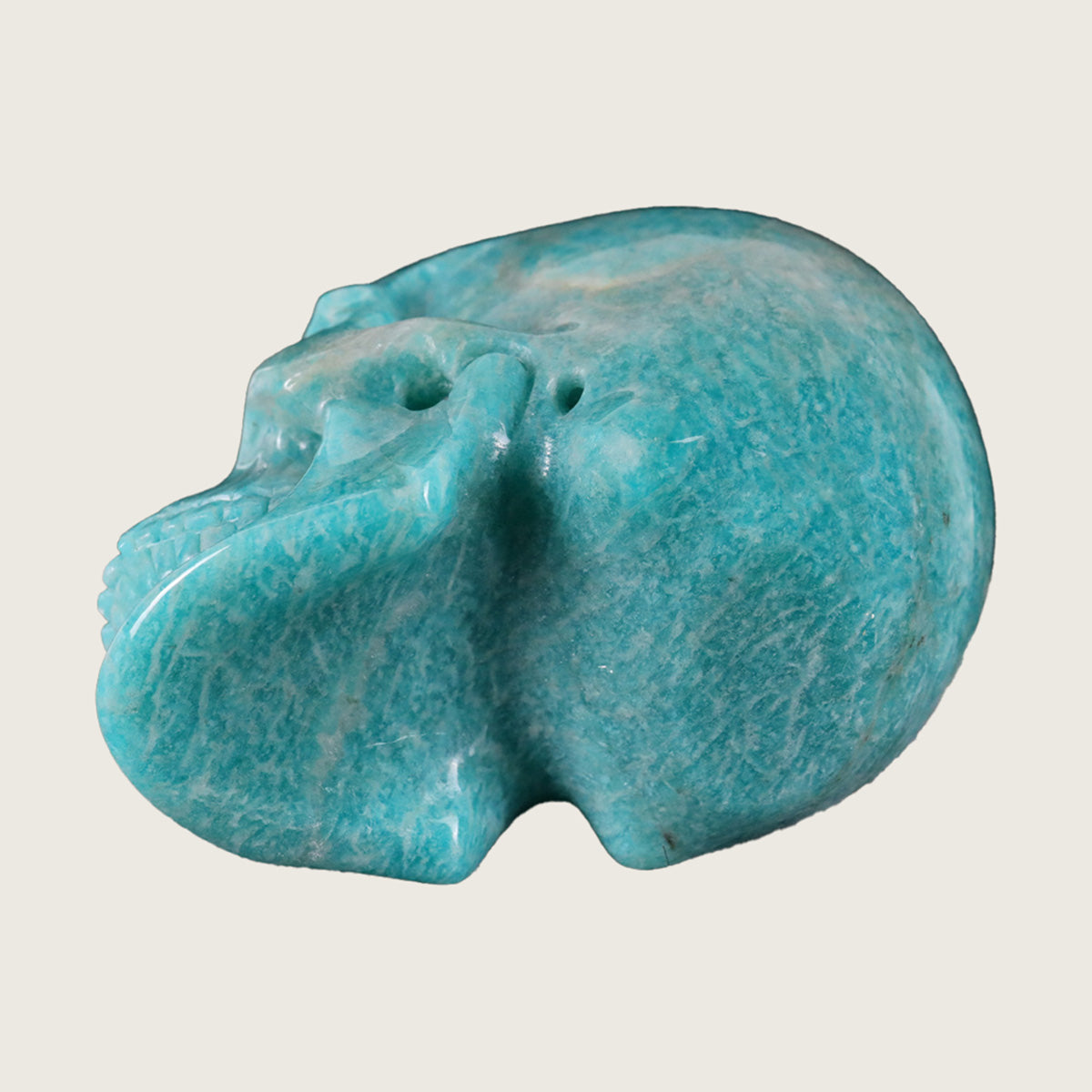 3.0" Amazonite Human Skull Carving  #SKH30024