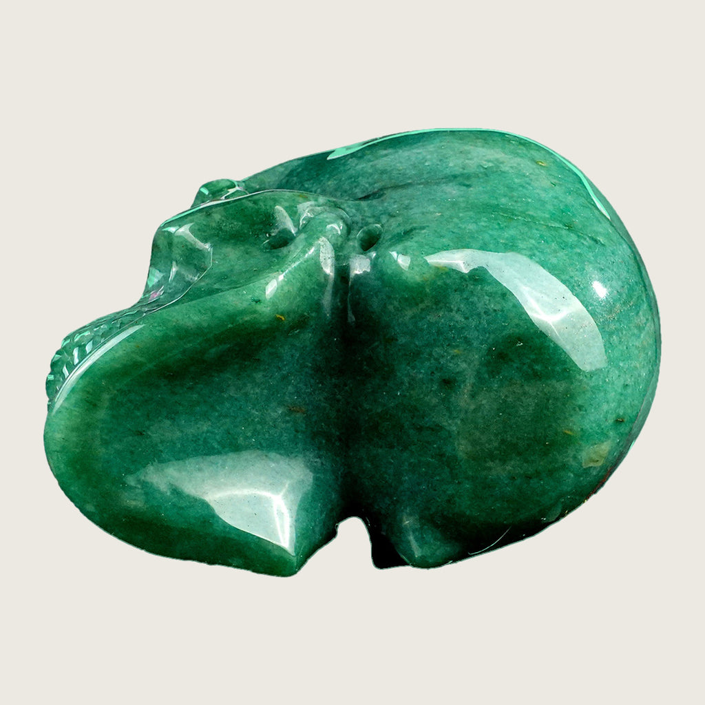 4.5" Green Aventurine Crystal Skull Carving  #SKHGA4501