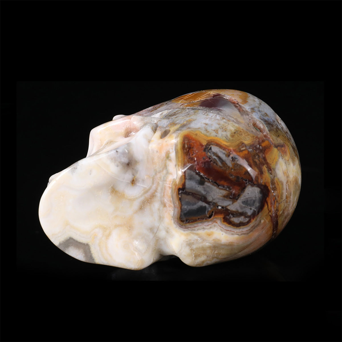 2.2" Red Lace Agate Crystal Skull Carving  #SKH22079