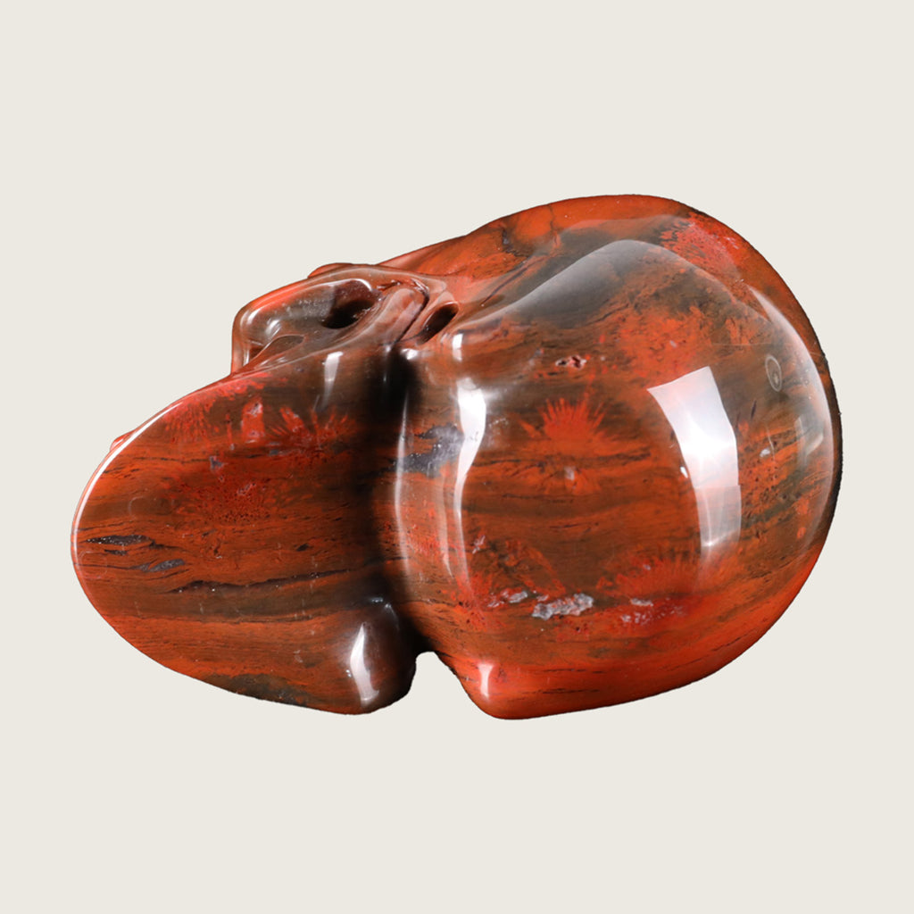 3.0" Red Jasper Crystal Skull Carving  #SKH30075