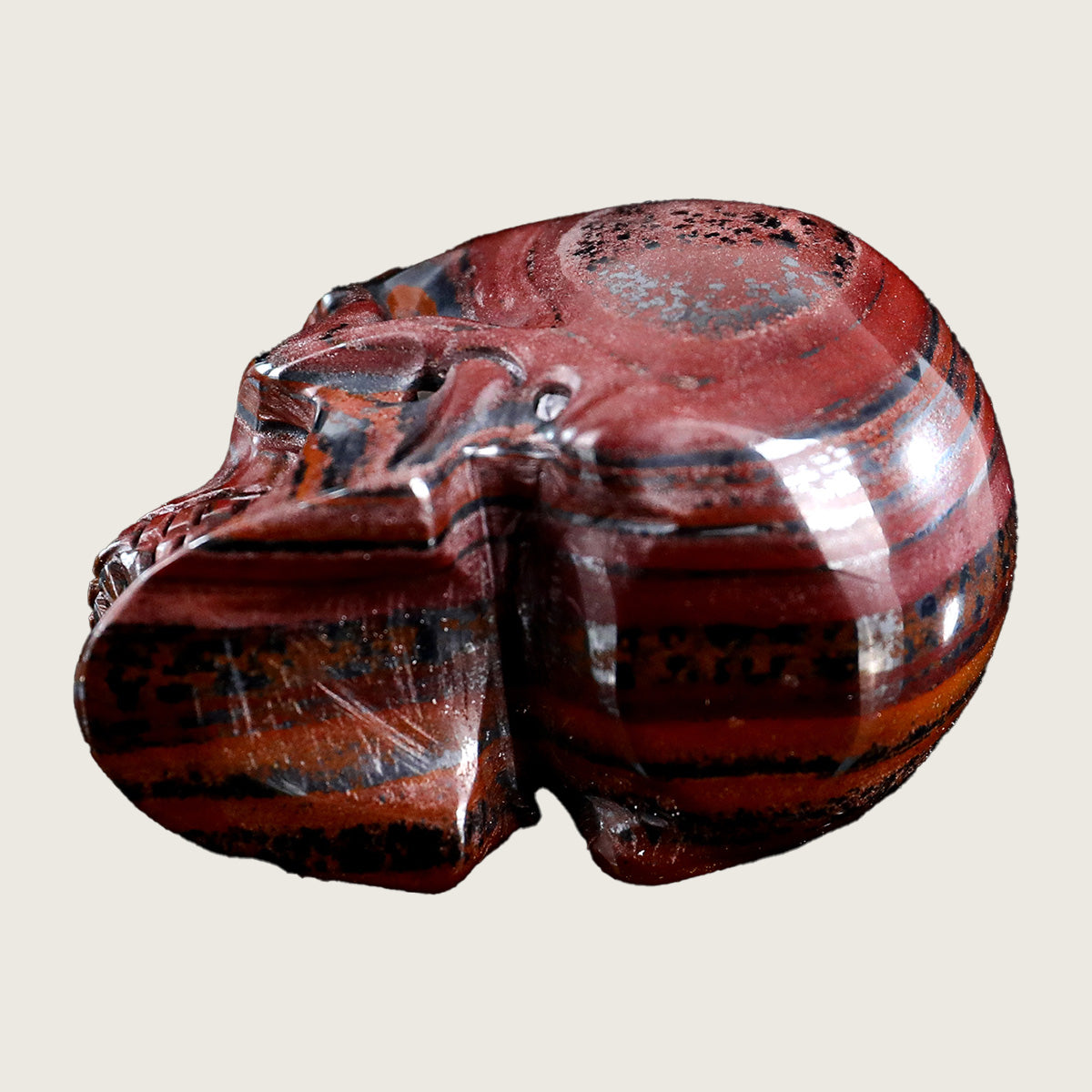 2.2" Tiger Iron Crystal Skull Carving  #SKHTI2201