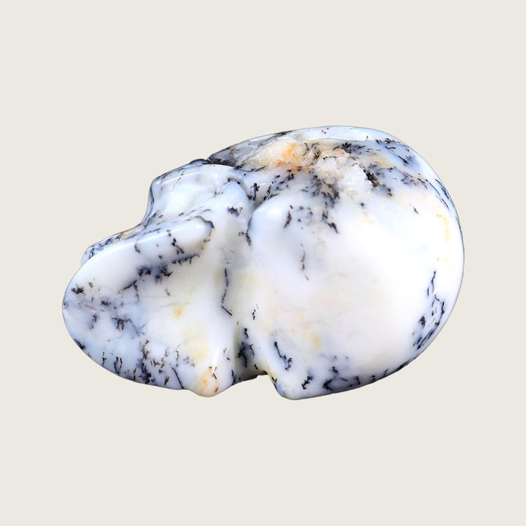 2.2" White Opal Crystal Skull Carving  #SKH22044