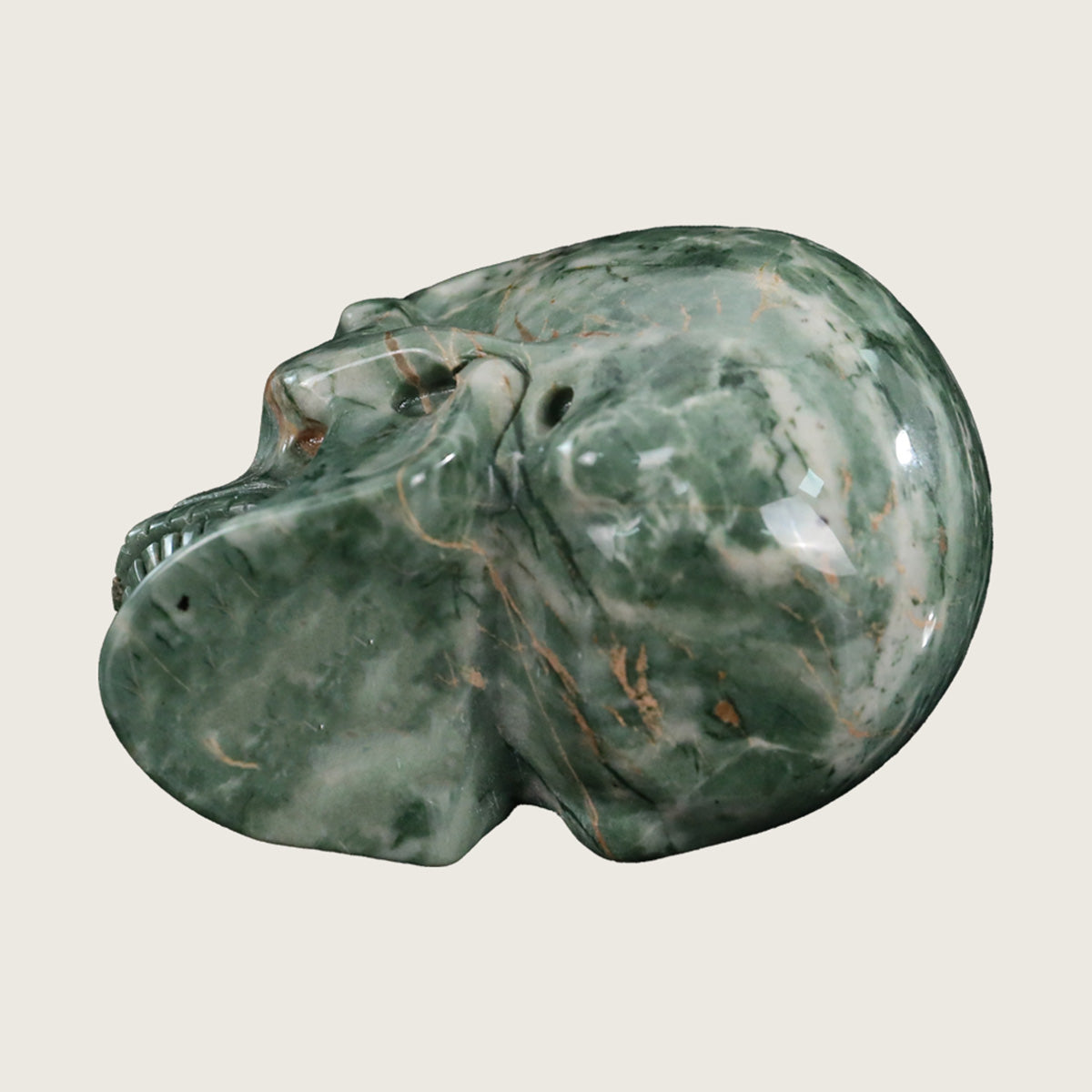 3.0" Nine Dragon Jade Crystal Skull Carving  #SKH30062