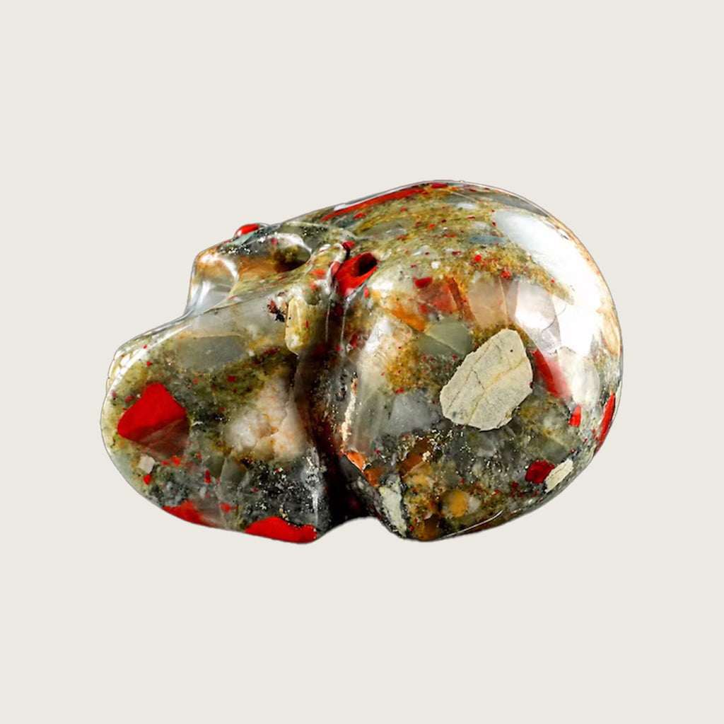 3.0" African Bloodstone Crystal Skull Carving  #SKH30088