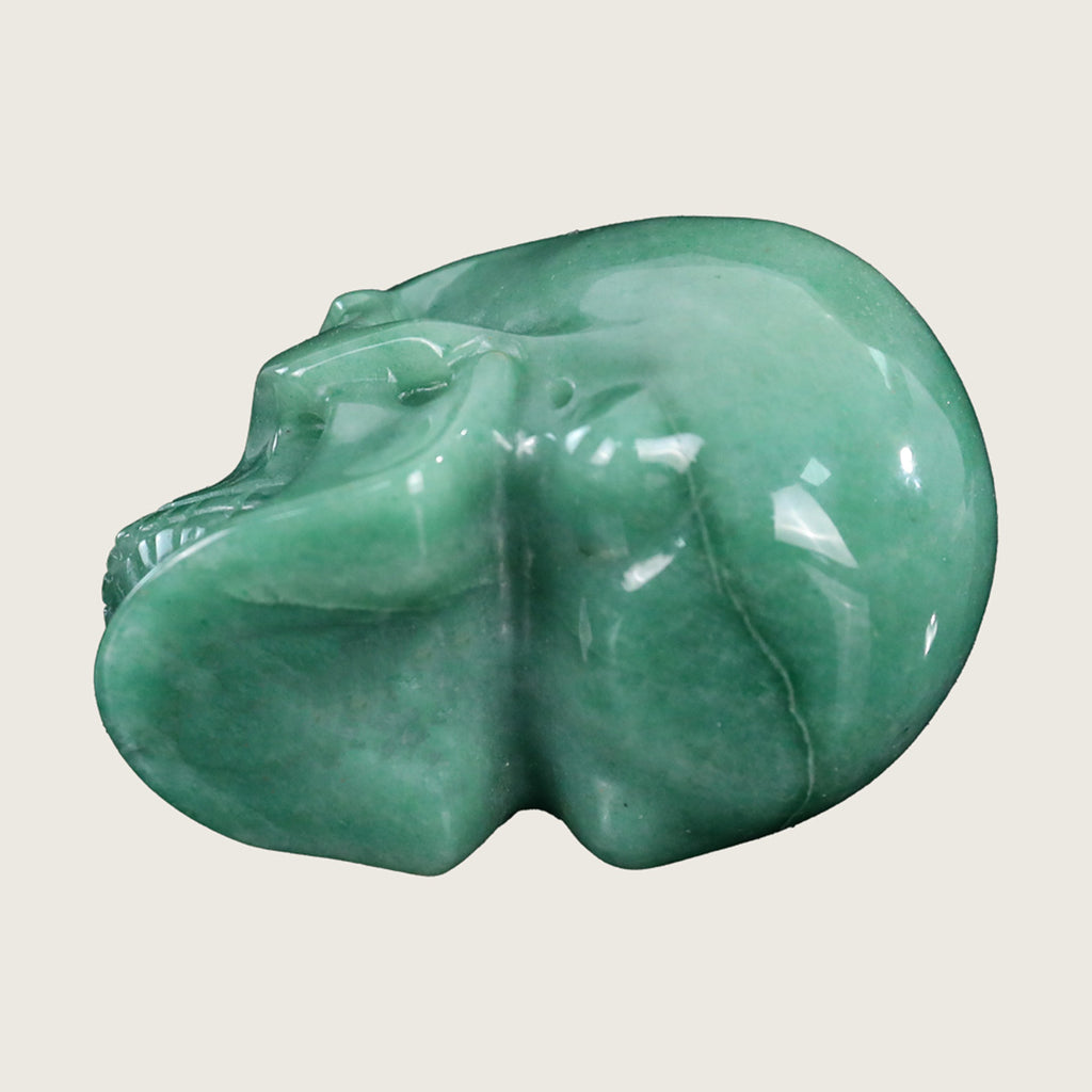 3.0" Green Aventurine Crystal Skull Carving  #SKH30057