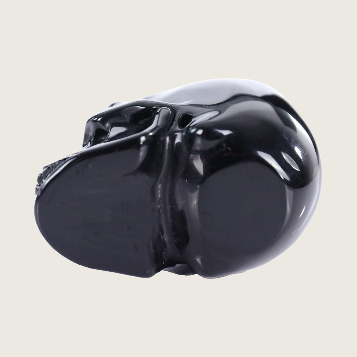 3.0" Black Obsidian Human Skull Carving  #SKH30025