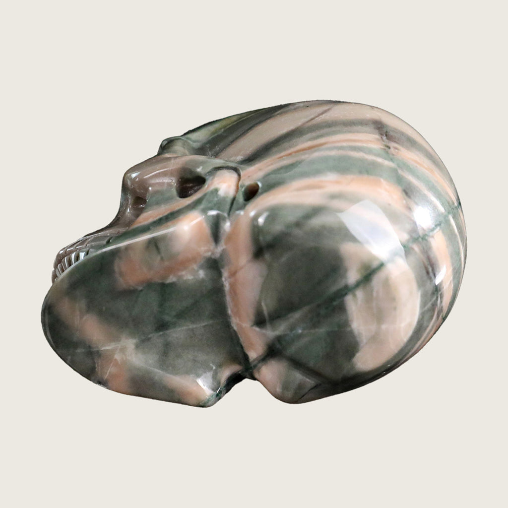 2.2" Nine Dragon Jade Human Skull Carving  #SKH22007