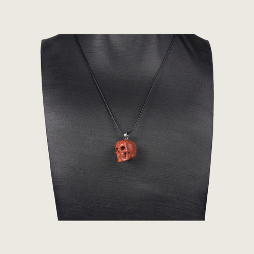 1.1" Brown Goldstone Skull Pendant Carving  #CSC0021