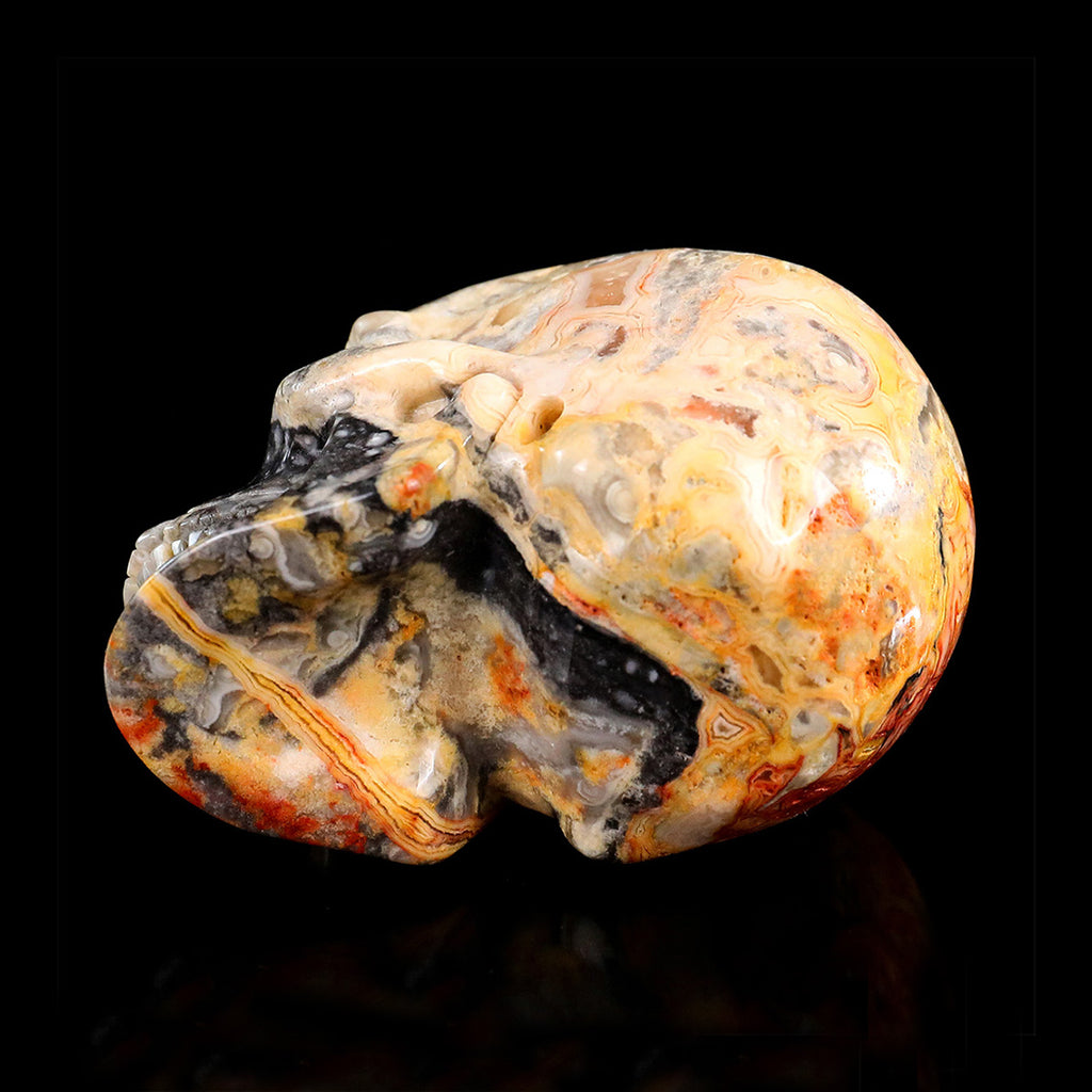 3.0" Crazy Agate Crystal Skull Carving  #SKH30115