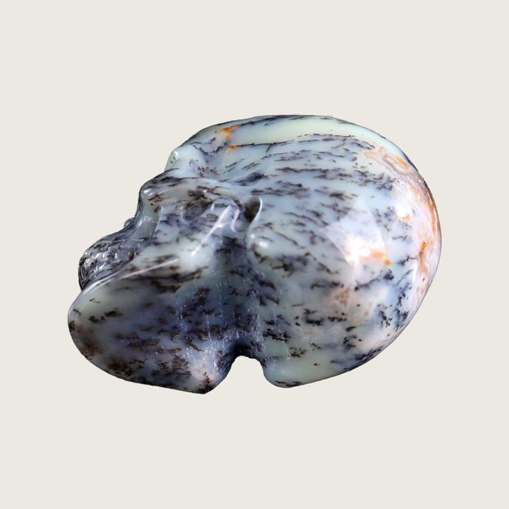 2.2" White Opal Crystal Skull Carving  #SKH22042