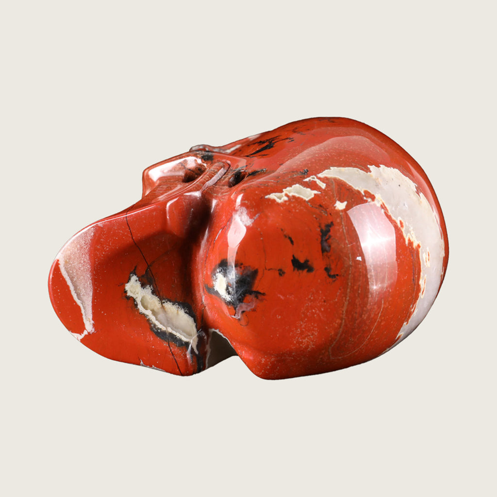 3.0" Red Jasper Crystal Skull Carving  #SKH30077
