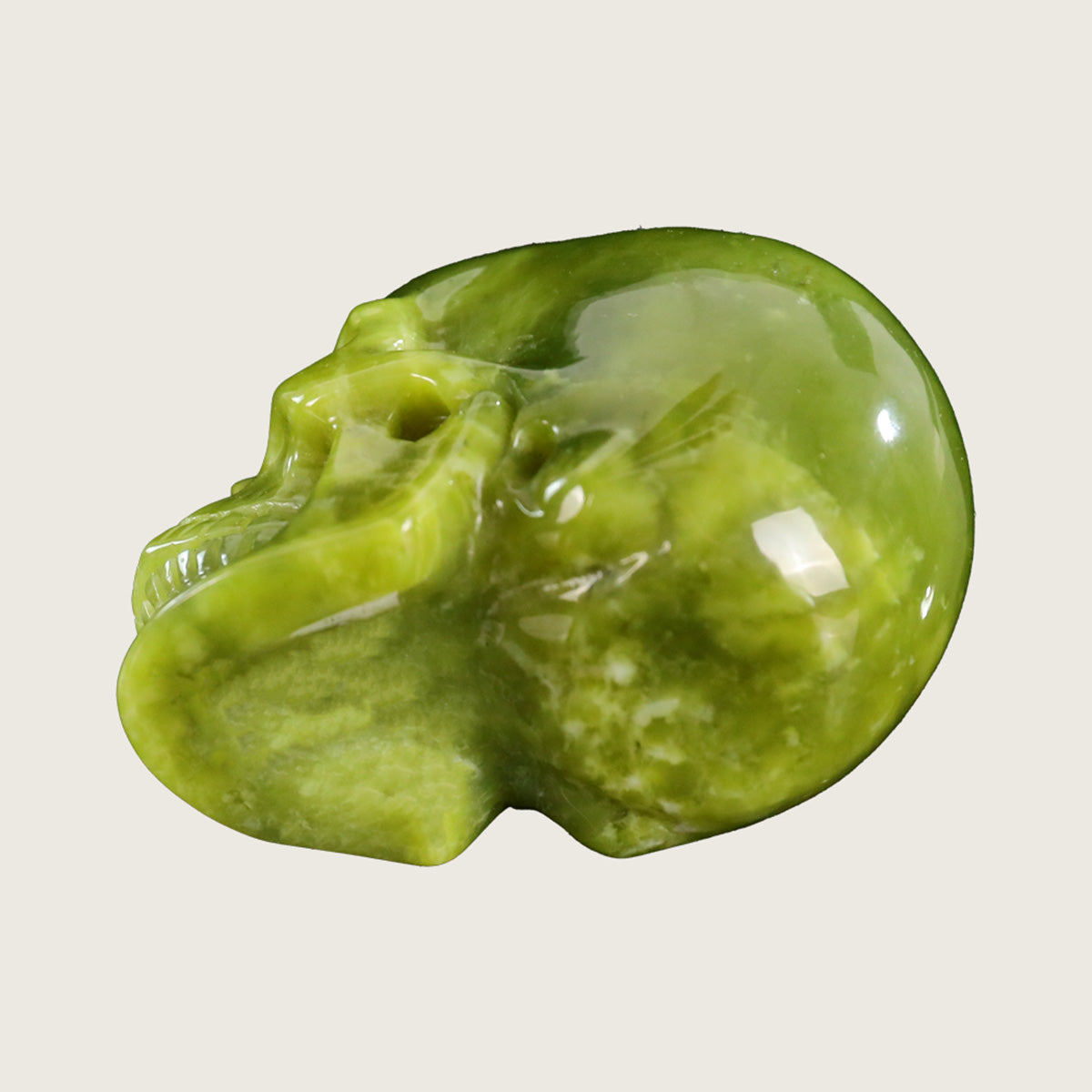 3.0" Xiuyan Jade Crystal Skull Carving  #SKH30067