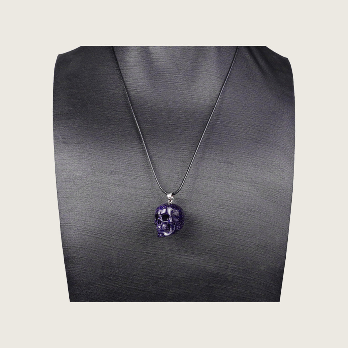 1.1" Blue Goldstone Skull Pendant Carving  #CSC0022