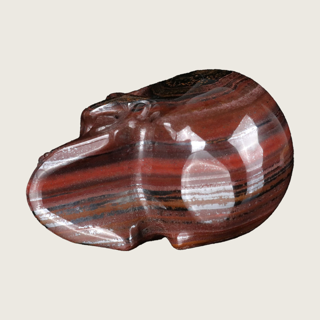 3.0" Tiger Iron Crystal Skull Carving  #SKH30043