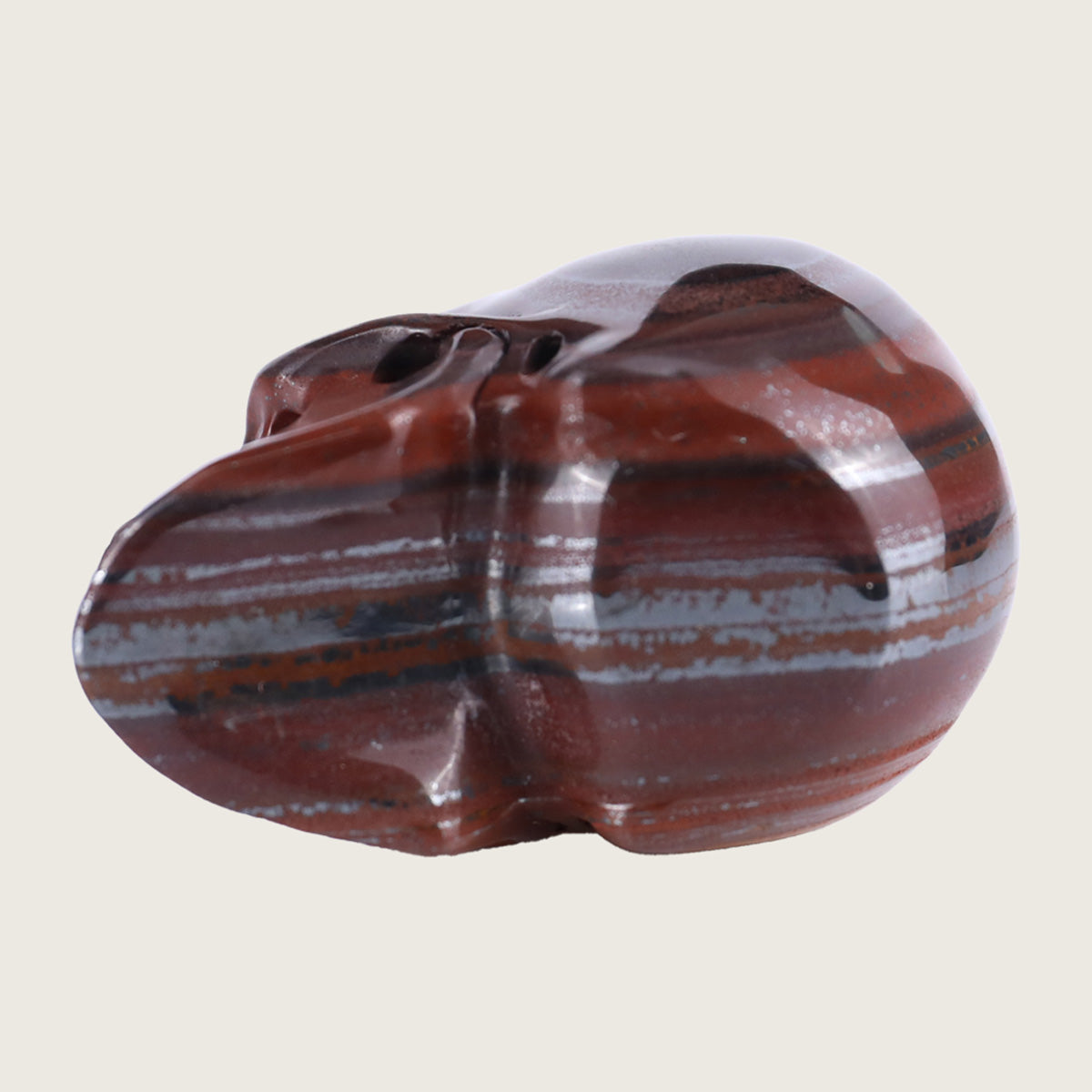 2.2" Tiger Iron Human Skull Carving  #SKH22012