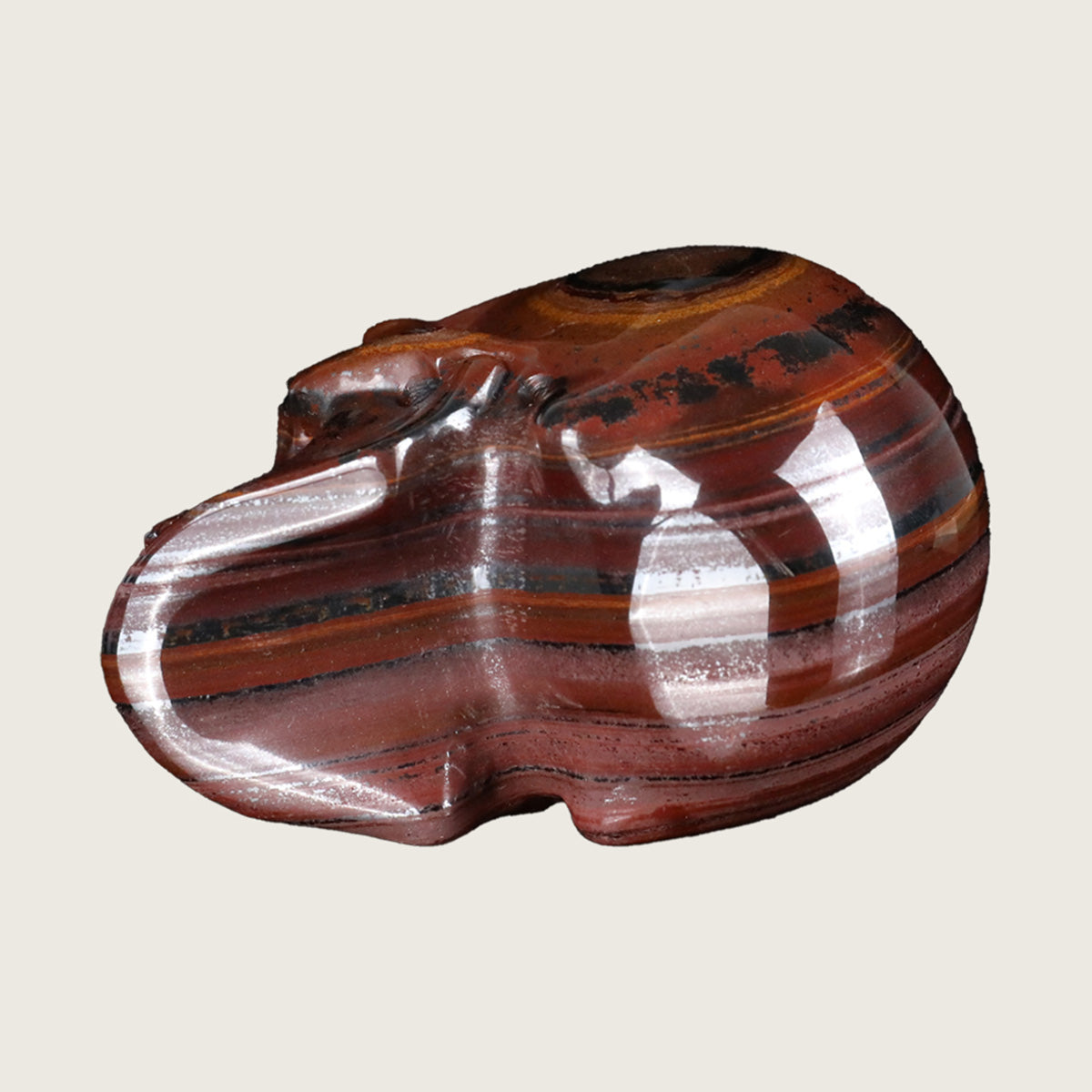3.0" Tiger Iron Crystal Skull Carving  #SKH30042