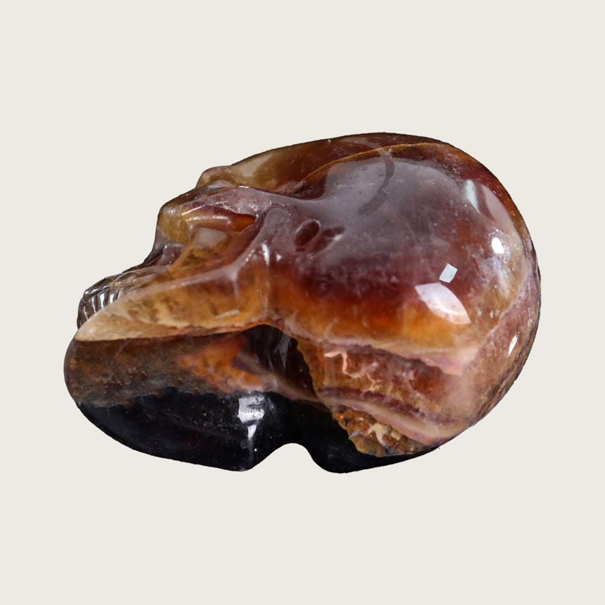 3.0" Coffee Stone Crystal Skull Carving  #SKH30085