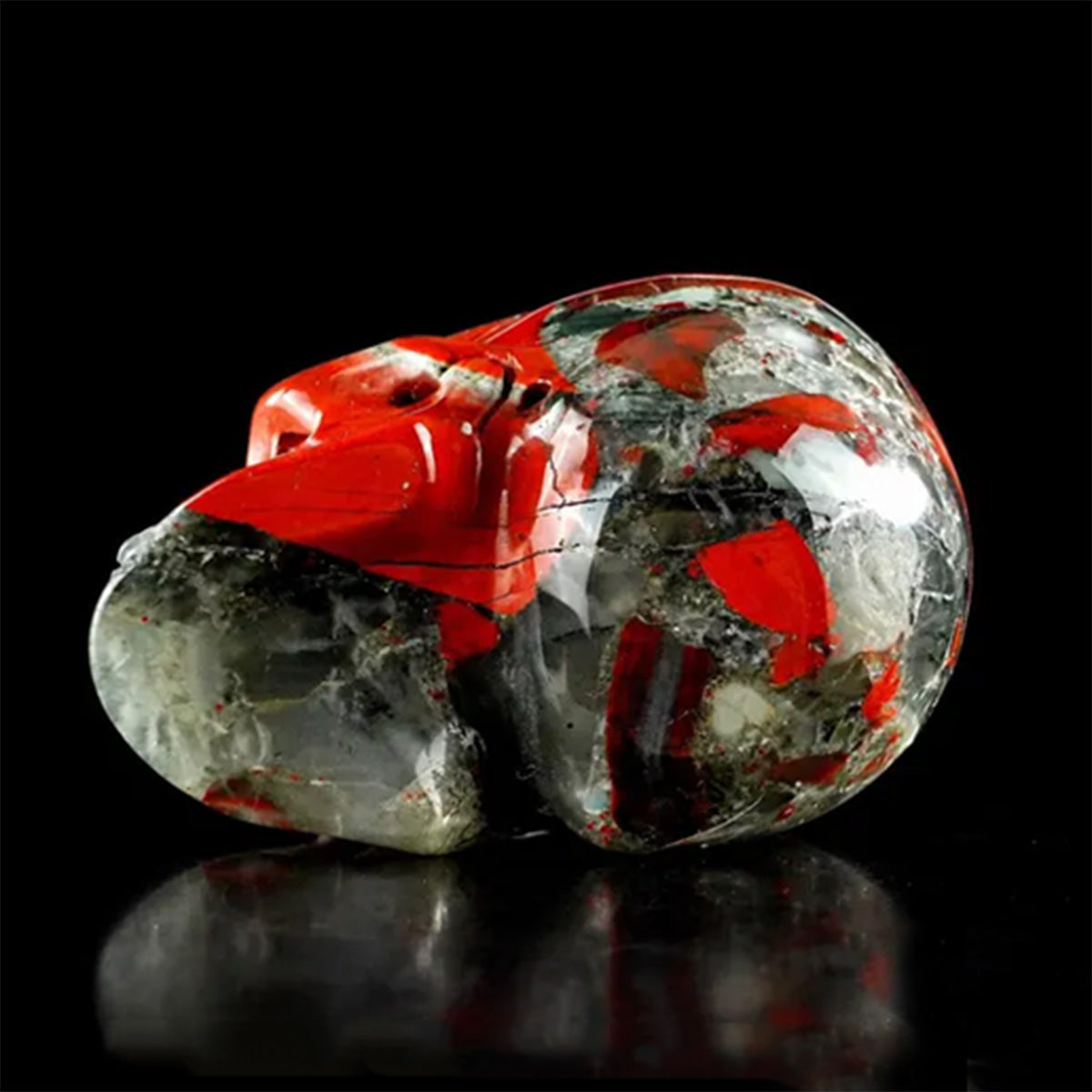 3.0" African Bloodstone Crystal Skull Carving  #SKH30117