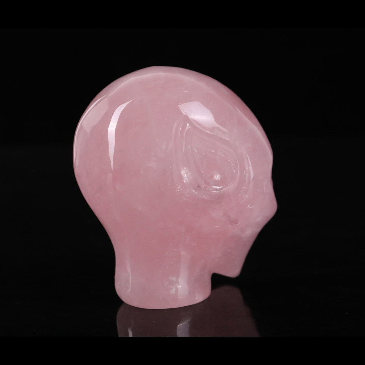3.0" Rose Quartz Alien Skull Carving  #CSC0029