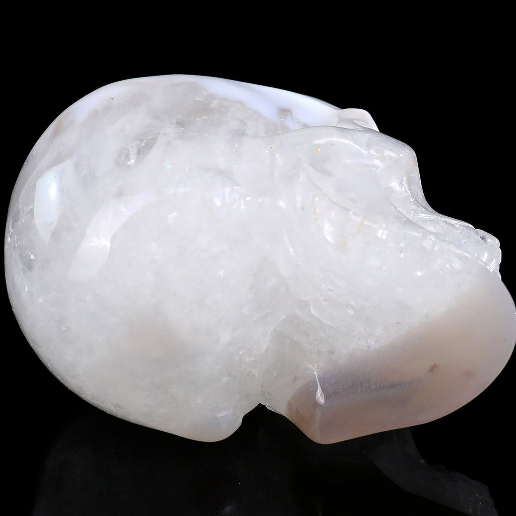 3.0" Geode Agate Crystal Skull Carving  #SKH30109