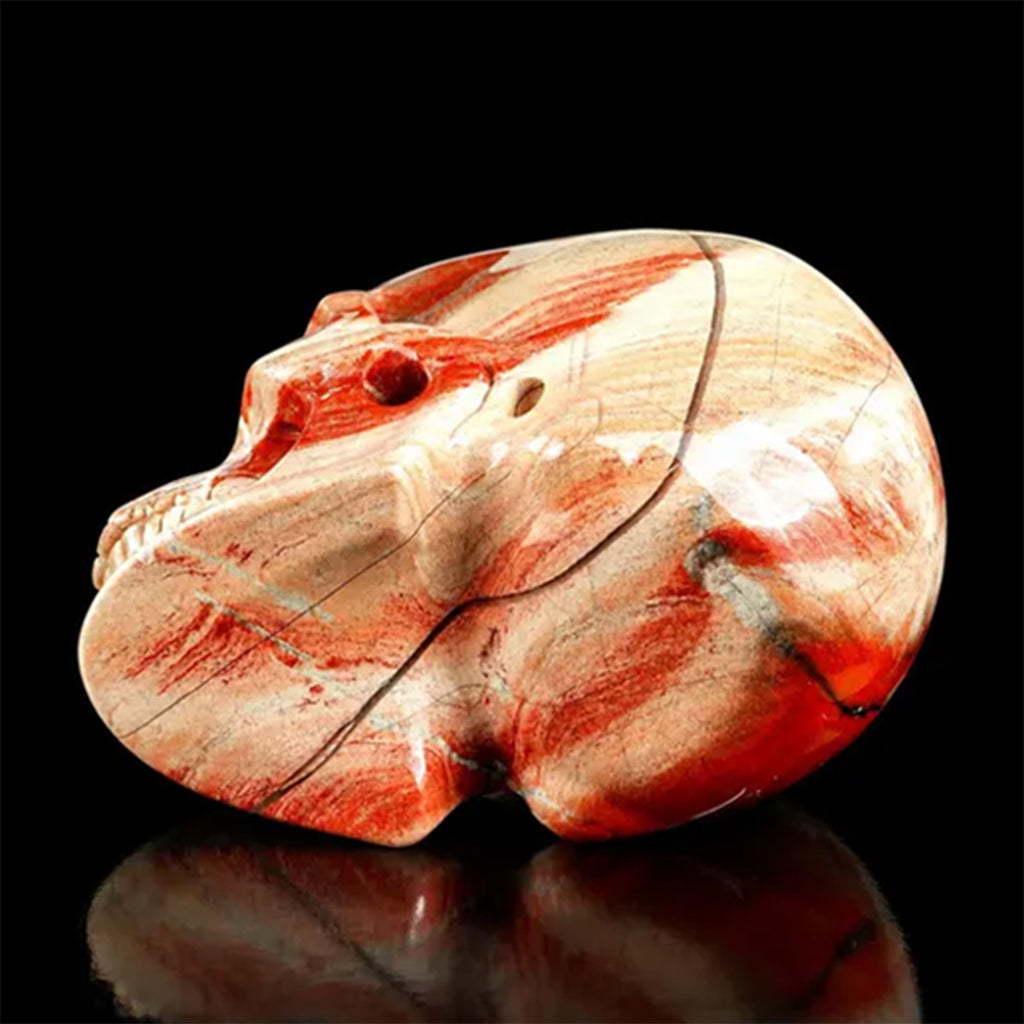 3.0" Red Jasper Crystal Skull Carving  #SKH30121