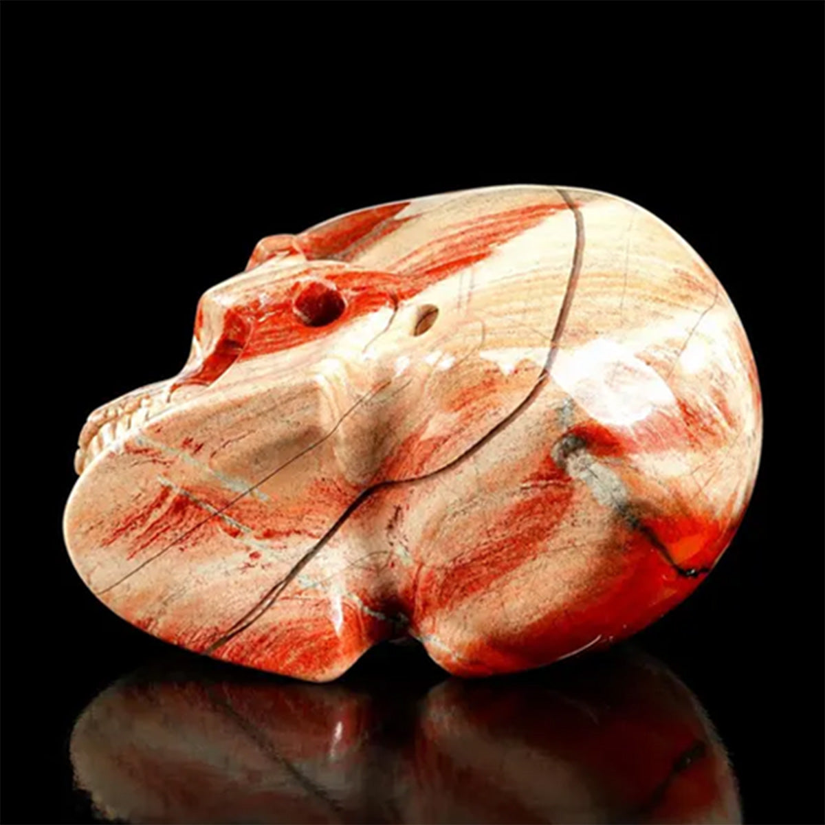 3.0" Red Jasper Crystal Skull Carving  #SKH30121