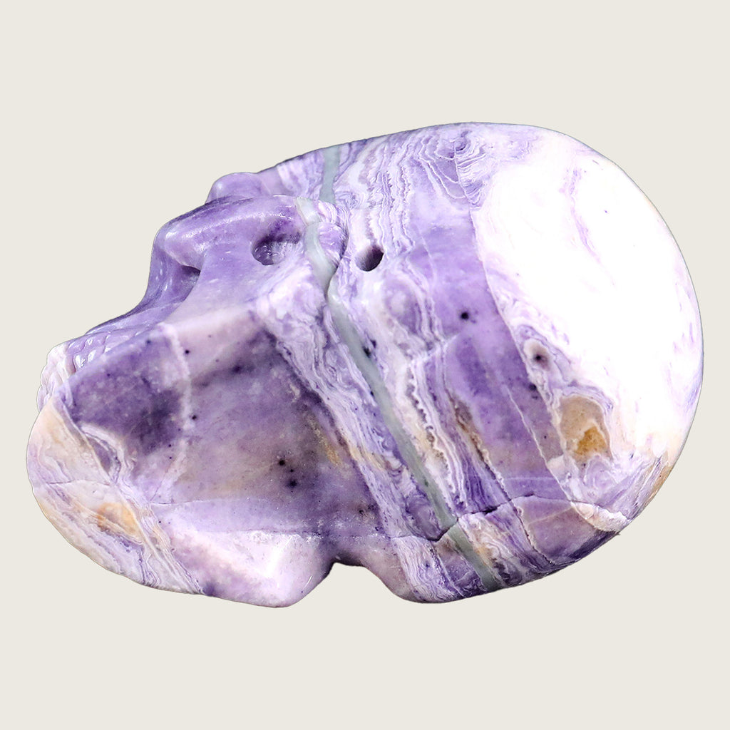 3.0" Purple Malachite Crystal Skull Carving  #SKHPM3001