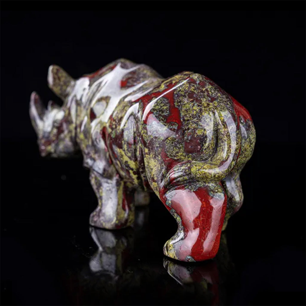 6.0" Dragon Blood Jasper Rhinoceros  #CTC0086