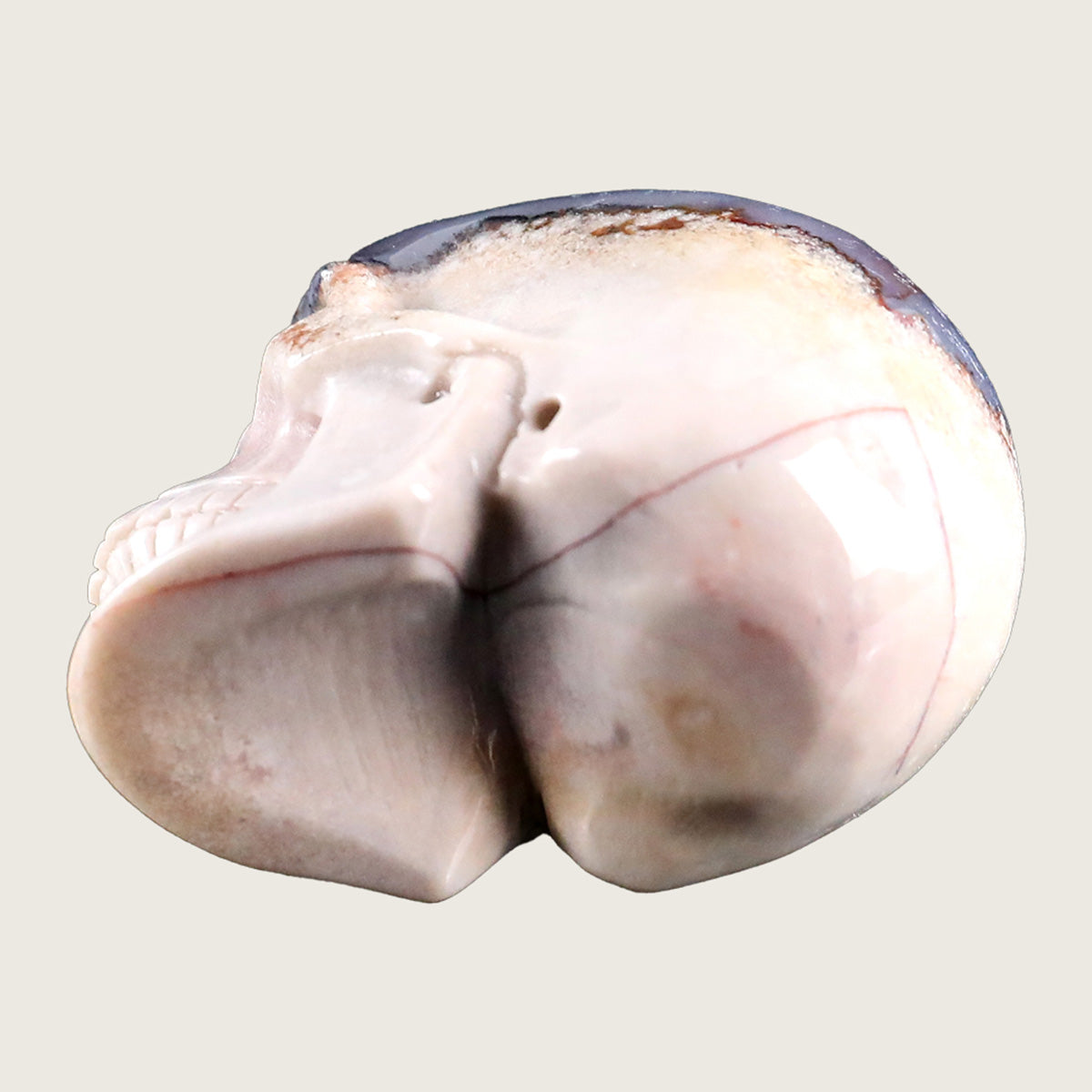 2.2" Blue Flower Agate Human Skull Carving  #SKH22003
