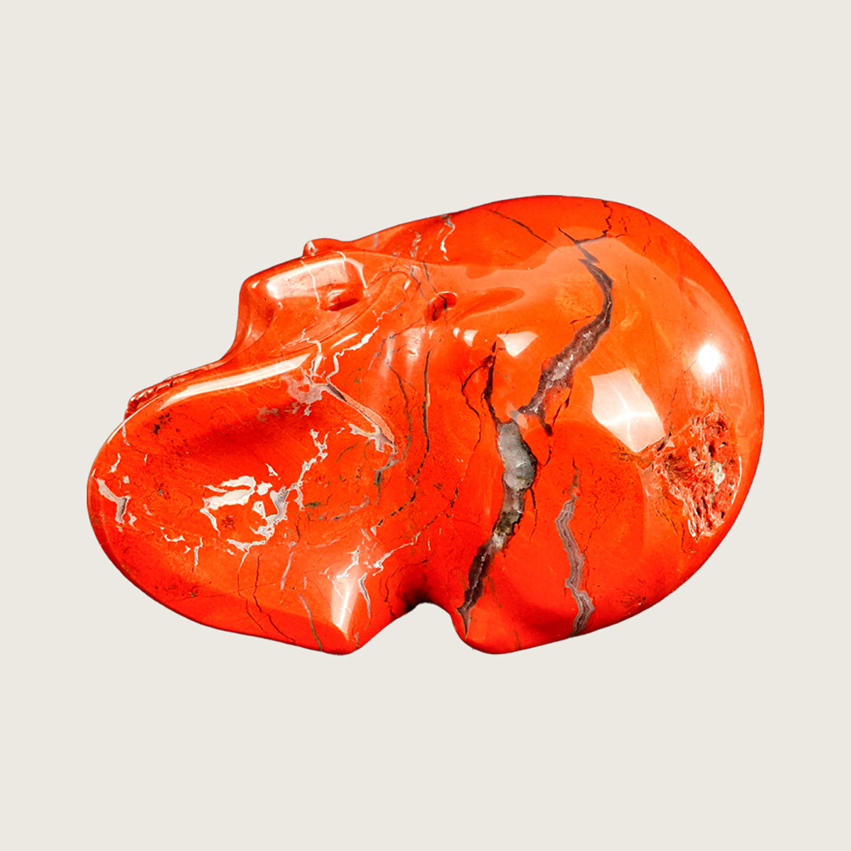4.5" Red Jasper Crystal Skull Carving  #SKH45016