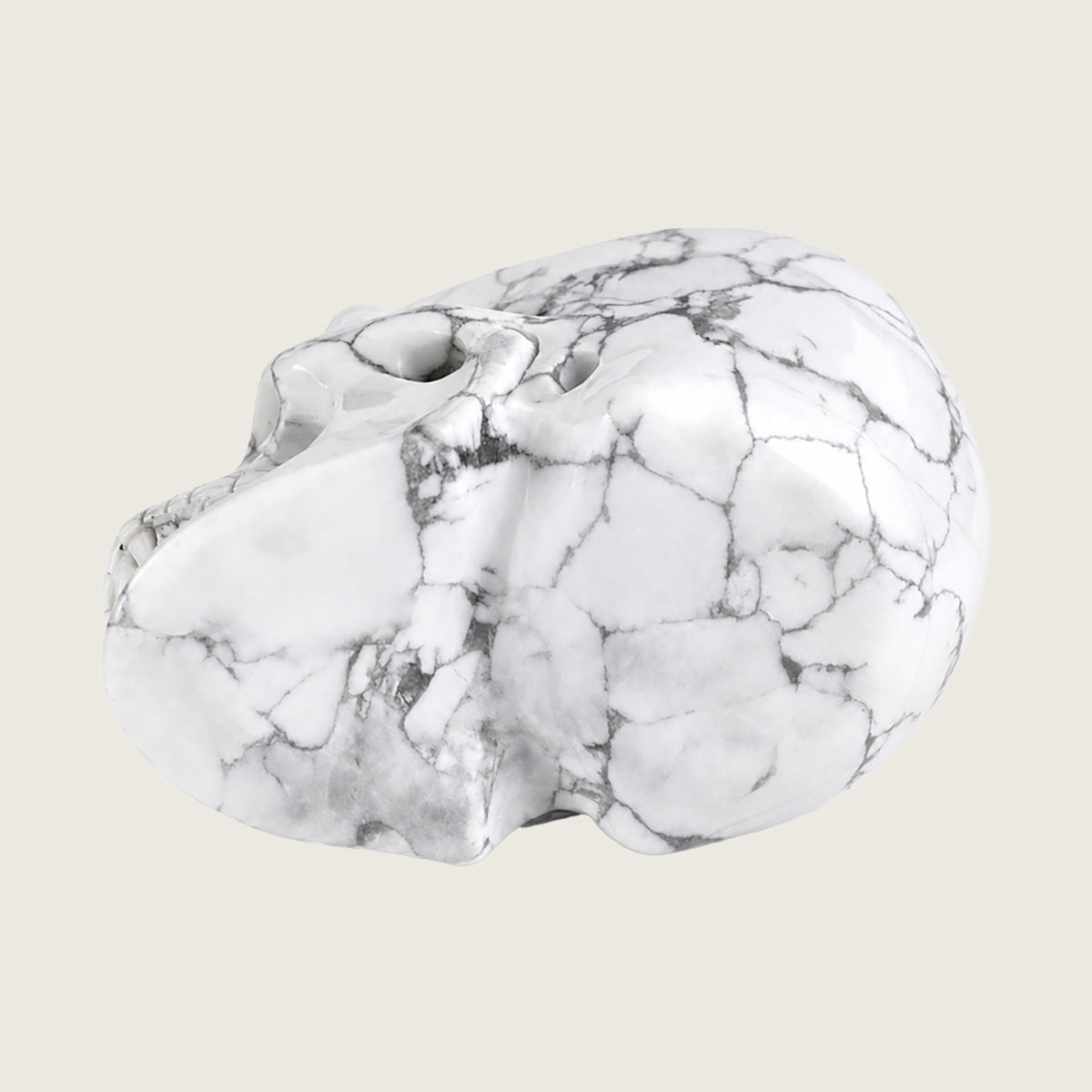 3.0" Howlite Crystal Skull Carving  #SKH30051