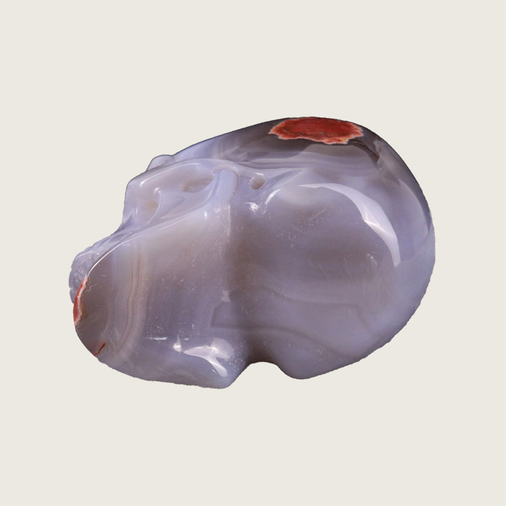2.2" Solid Volcanic Agate Crystal Skull Carving  #SKH22048