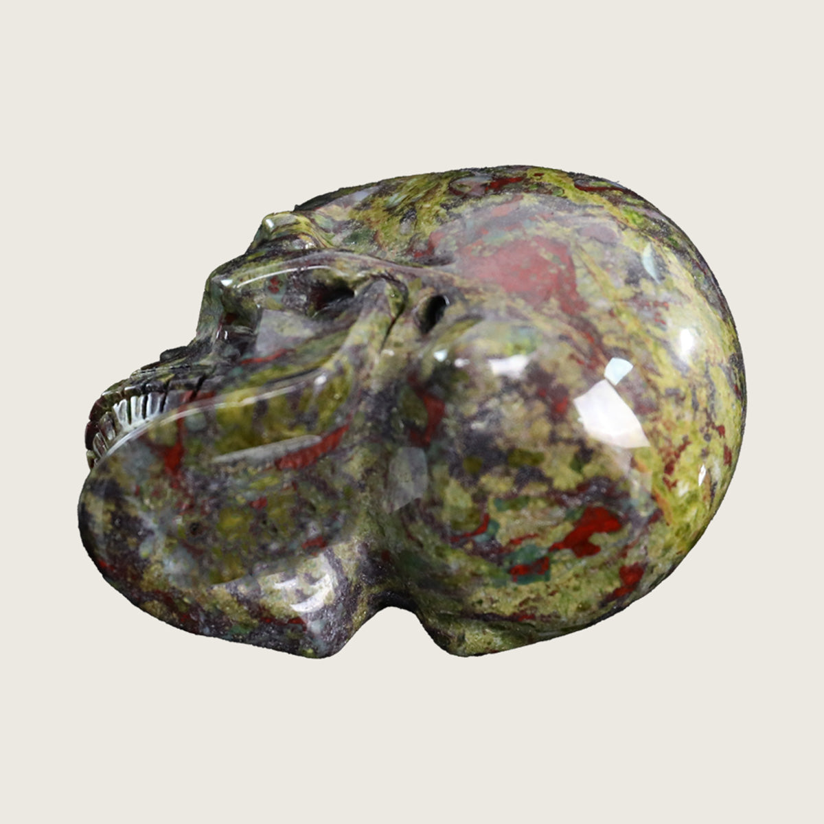 3.0" Dragon Blood Jasper Crystal Skull Carving  #SKH30054