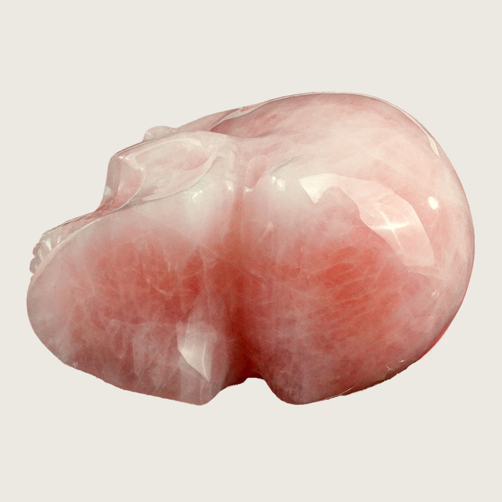 4.5" Rose Quartz Crystal Skull Carving  #SKHRQ4501