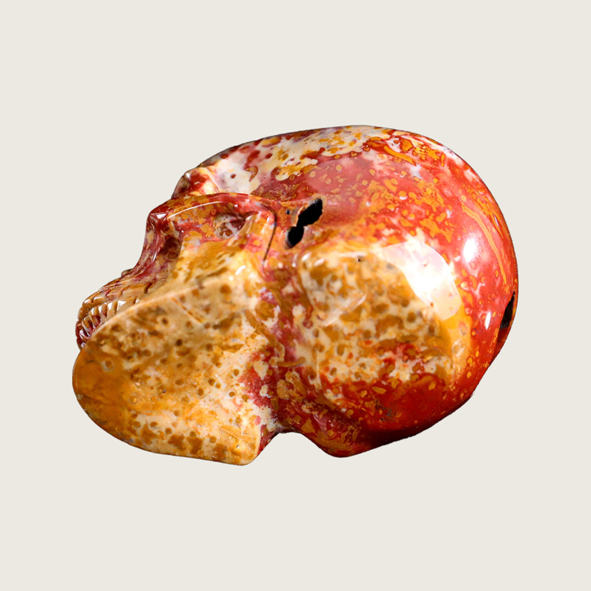 2.2" Agatized Coral Crystal Skull Carving  #SKH22043